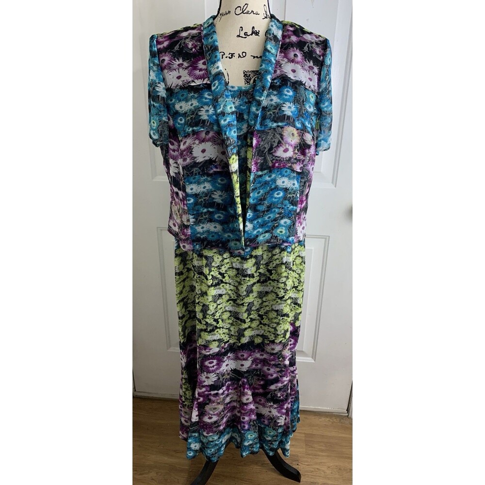 Danny and Nicole Two Piece Dress Size 14 Midi Tiered